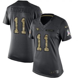 Nike Arizona Cardinals #11 Larry Fitzgerald Black Womens Stitched NFL Limited 2016 Salute to Service Jersey