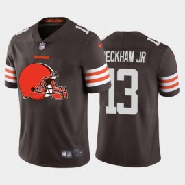Cleveland Browns #13 Odell Beckham Jr. Brown Mens Nike Big Team Logo Vapor Limited NFL Jersey
