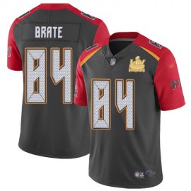 Nike Tampa Bay Buccaneers #84 Cameron Brate Gray Youth Super Bowl LV Champions Patch Stitched NFL Limited Inverted Legend Jersey