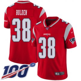 Nike New England Patriots #38 Brandon Bolden Red Youth Stitched NFL Limited Inverted Legend 100th Season Jersey