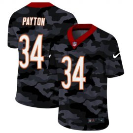 Chicago Chicago Bears #34 Walter Payton Mens Nike 2020 Black CAMO Vapor Untouchable Limited Stitched NFL Jersey