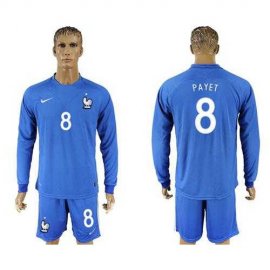 France #8 Payet Home Long Sleeves Soccer Country Jersey