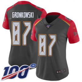 Nike Tampa Bay Buccaneers #87 Rob Gronkowski Gray Womens Stitched NFL Limited Inverted Legend 100th Season Jersey