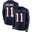 Nike New England Patriots #11 Julian Edelman Navy Blue Team Color Mens Stitched NFL Limited Therma Long Sleeve Jersey