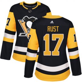 Adidas Pittsburgh Penguins #17 Bryan Rust Black Home Authentic Womens Stitched NHL Jersey