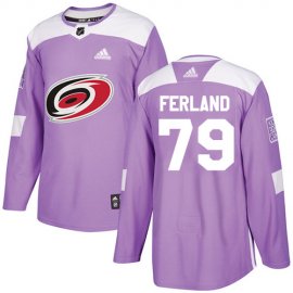 Adidas Carolina Hurricanes #79 Michael Ferland Purple Authentic Fights Cancer Stitched NHL Jersey