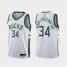 Milwaukee Bucks #34 Giannis Antetokounmpo BLM Swingman Jersey White