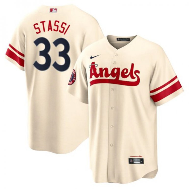 Angels 33 Max Stassi Cream 2022 City Connect Cool Base Jersey Angels 33 Max Stassi Cream 2022 City Connect Cool Base Jersey
