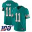 Nike Miami Dolphins #11 DeVante Parker Aqua Green Alternate Mens Stitched NFL 100th Season Vapor Limited Jersey