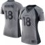 Nike Denver Broncos #18 Peyton Manning Gray Womens Stitched NFL Limited Gridiron Gray Jersey