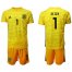 Spain #1 De Gea Yellow Goalkeeper Soccer Country Jersey