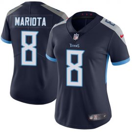 Nike Tennessee Titans #8 Marcus Mariota Navy Blue Team Color Womens Stitched NFL Vapor Untouchable Limited Jersey