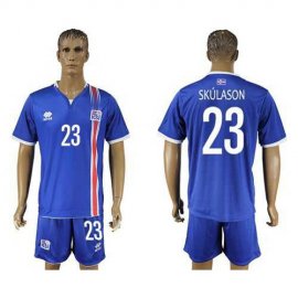 Iceland #23 Skulason Home Soccer Country Jersey
