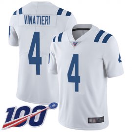 Nike Indianapolis Colts #4 Adam Vinatieri White Mens Stitched NFL 100th Season Vapor Limited Jersey