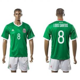 Mexico #8 J.Dos Santos Green Home Soccer Country Jersey