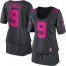 Nike New Orleans Saints #9 Drew Brees Dark Grey Womens Breast Cancer Awareness Stitched NFL Elite Jersey