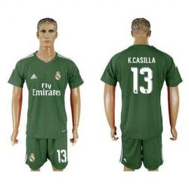 Real Madrid #13 K.Casilla Green Goalkeeper Soccer Club Jersey