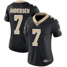 Nike New Orleans Saints #7 Morten Andersen Black Team Color Womens Stitched NFL Vapor Untouchable Limited Jersey