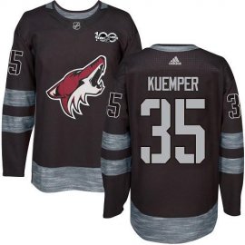Adidas Arizona Coyotes #35 Darcy Kuemper Black 1917-2017 100th Anniversary Stitched NHL Jersey