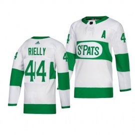 Toronto Maple Leafs #44 Morgan Rielly adidas White 2019 St. Patricks Day Authentic Player Stitched NHL Jersey
