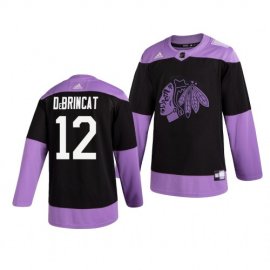 Chicago Blackhawks #12 Alex Debrincat Adidas Mens Hockey Fights Cancer Practice NHL Jersey Black
