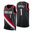 Nike Portland Trail Blazers #1 Anfernee Simons Black Mens 2021-22 NBA 75th Anniversary Diamond Swingman Jersey – Icon Edition Mens