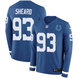 Nike Indianapolis Colts #93 Jabaal Sheard Royal Blue Team Color Mens Stitched NFL Limited Therma Long Sleeve Jersey