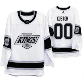 Los Angeles Kings Custom Mens Adidas 2019-20 Heritage White Throwback 90s NHL Jersey