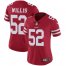 Nike San Francisco 49ers #52 Patrick Willis Red Team Color Womens Stitched NFL Vapor Untouchable Limited Jersey