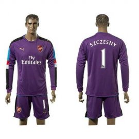Arsenal #1 Szczesny Purple Goalkeeper Long Sleeves Soccer Club Jersey
