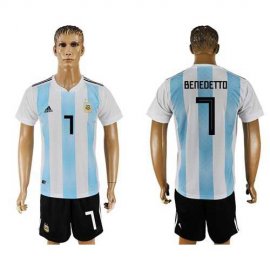 Argentina #7 Benedetto Home Soccer Country Jersey