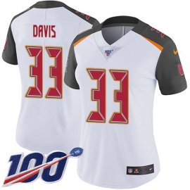 Nike Tampa Bay Buccaneers #33 Carlton Davis III White Womens Stitched NFL 100th Season Vapor Limited Jersey