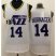Utah Jazz #14 Jeff Hornacek White Throwback Stitched NBA Jersey