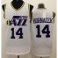 Utah Jazz #14 Jeff Hornacek White Throwback Stitched NBA Jersey