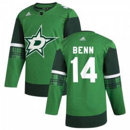Dallas Stars #14 Jamie Benn Mens Adidas 2020 St. Patricks Day Stitched NHL Jersey Green.jpg.jpg