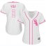 Chicago White Sox #2 Nellie Fox White/Pink Fashion Womens Stitched MLB Jersey