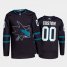 Adidas Sharks Custom Mens 2021-22 Alternate Authentic NHL Jersey – Black