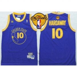 Warriors #10 Tim Hardaway Blue New Throwback The Finals Patch Stitched NBA Jersey