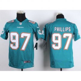 Nike Miami Dolphins #97 Jordan Phillips Aqua Green Team Color Youth Stitched NFL New Elite Jersey