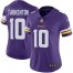 Nike Minnesota Vikings #10 Fran Tarkenton Purple Team Color Womens Stitched NFL Vapor Untouchable Limited Jersey