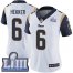 Nike Los Angeles Rams #6 Johnny Hekker White Super Bowl LIII Bound Womens Stitched NFL Vapor Untouchable Limited Jersey