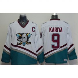 Anaheim Ducks #9 Paul Kariya White CCM Throwback Stitched NHL Jersey
