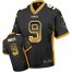 Nike New Orleans Saints #9 Drew Brees Black Team Color Youth Stitched NFL Elite Drift Fashion Jersey