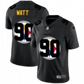 Pittsburgh Steelers #90 T.J. Watt Mens Nike Team Logo Dual Overlap Limited NFL Jersey Black
