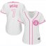 Houston Astros #7 Craig Biggio White/Pink Fashion Womens Stitched MLB Jersey