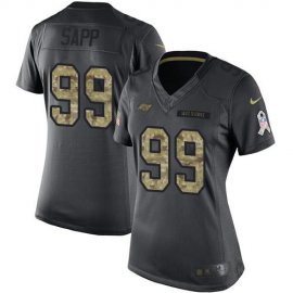 Nike Tampa Bay Buccaneers #99 Warren Sapp Black Womens Stitched NFL Limited 2016 Salute to Service Jersey