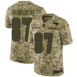 Nike New England Patriots #87 Rob Gronkowski Camo Mens Stitched NFL Limited 2018 Salute To Service Jersey