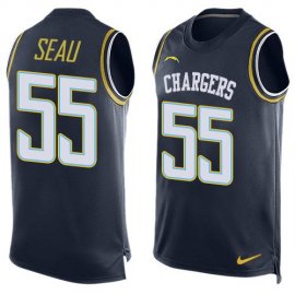 Nike Los Angeles Chargers #55 Junior Seau Navy Blue Team Color Mens Stitched NFL Limited Tank Top Jersey