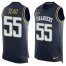 Nike Los Angeles Chargers #55 Junior Seau Navy Blue Team Color Mens Stitched NFL Limited Tank Top Jersey