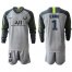 Paris Saint-Germain #1 K.Navas Grey Goalkeeper Long Sleeves Soccer Club Jersey